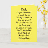 父の日の凹まされた車 カード (黄色い花)