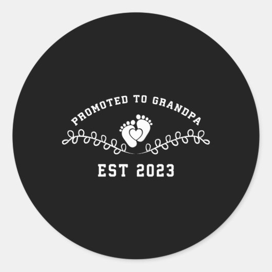 父の日の初めておじいちゃんに昇進 ラウンドシール (正面)