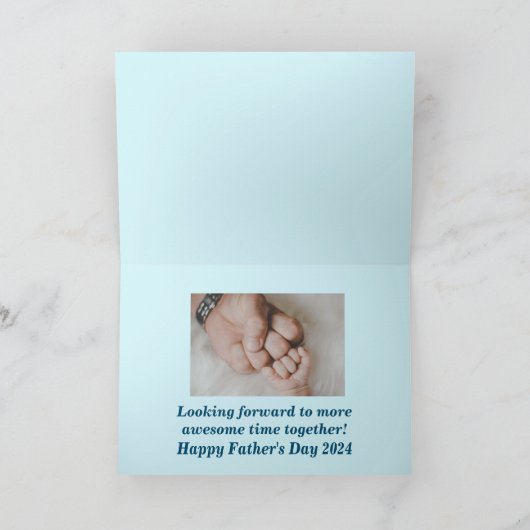 父の日の初めてのパパ写真とメッセージ シーズンカード (内部)