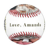 父の日の初カスタム日の写真 野球ボール (裏面)