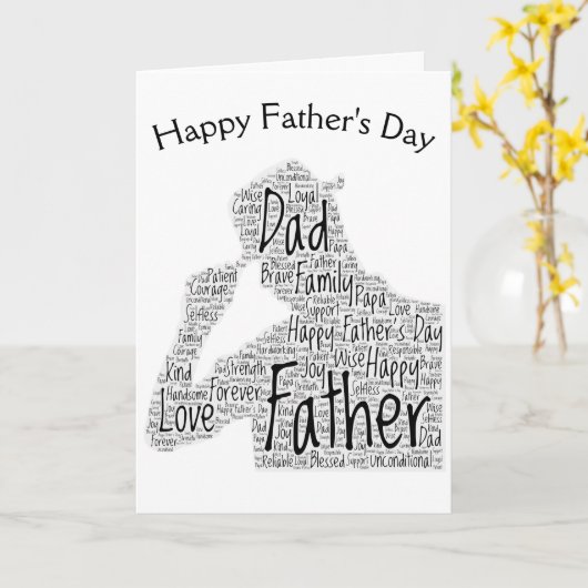 父の日の単語の芸術カード カード (黄色い花)
