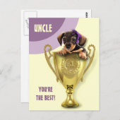 父の日の叔父のために。かわいい子犬 ポストカード (正面/裏面)