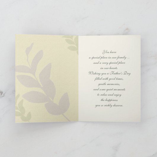 父の日の叔父のために。リーフエレガントパターン カード (内部)