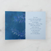 父の日の叔父のために。青エレガント葉 カード (内部)