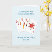 父の日の叔父、ハートトランプスホイスト カード (黄色い花)