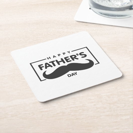 父の日の口ひげ |コースター スクエアペーパーコースター (アングル)