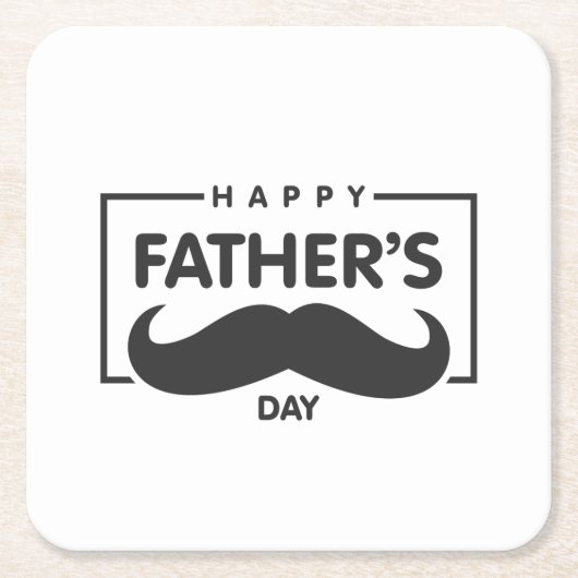 父の日の口ひげ |コースター スクエアペーパーコースター (正面)