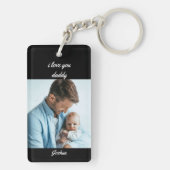 父の日の名前と年の黒写真2枚 キーホルダー (裏面)