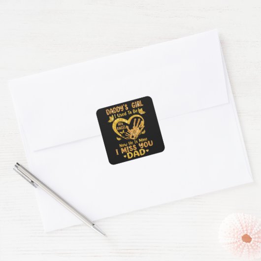 父の日の天使だった父の娘 スクエアシール (封筒)