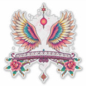 父の日の天使の翼 シール (正面)