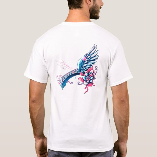 父の日の天使の翼 Tシャツ (裏面)