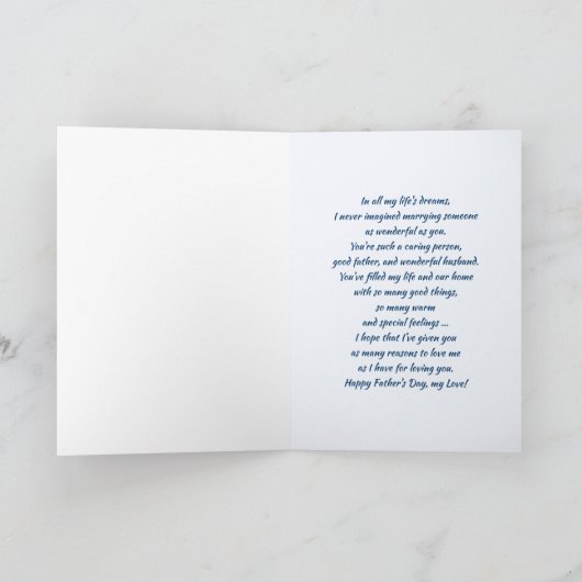 父の日の夫のためにクマ家族のフォーク芸術 カード (内部)