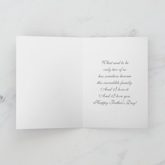 父の日の夫のために。かわいいテディベア カード (内部)