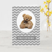 父の日の夫のために。かわいいテディベア カード (黄色い花)