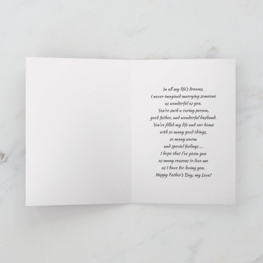 父の日の夫のためのカスタマイズ可能なカード カード (内部)