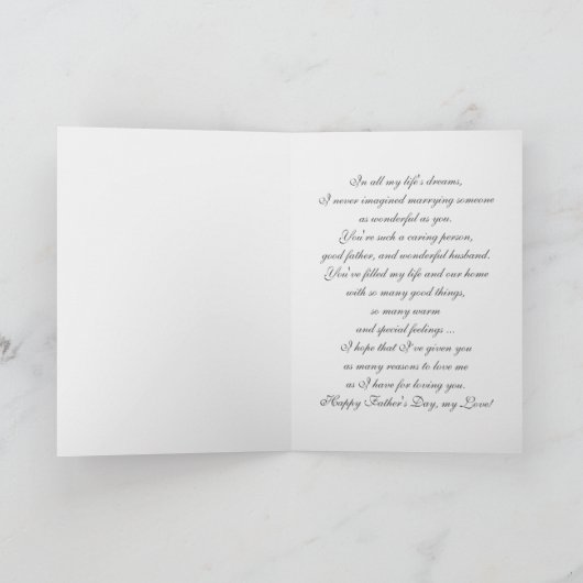 父の日の夫のフォトカカスタムード カード (内部)