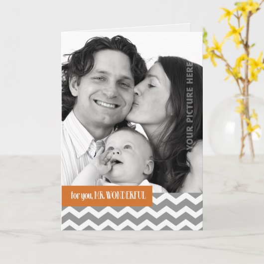 父の日の夫のフォトカカスタムード カード (黄色い花)