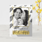 父の日の夫のフォトカカスタムード カード (黄色い花)