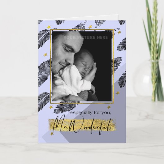 父の日の夫のフォトカカスタムード カード (正面)