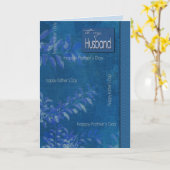 父の日の夫の青い葉のパターン カード (黄色い花)