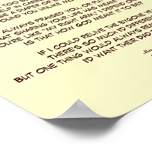 父の日の妻の詩 ポスター (角)