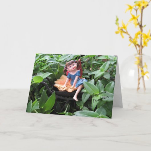 父の日の娘お気に入りの妖精カード カード (黄色い花)