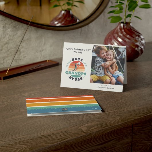 父の日の子供たち写真グランドパゴルフ恋人 カード