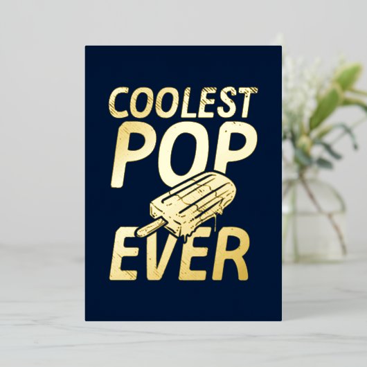 父の日の子供の写真 今までで一番かっこいいポップ 箔シーズンカード (立ち正面)