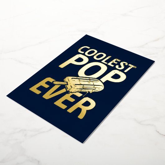 父の日の子供の写真 今までで一番かっこいいポップ 箔シーズンカード (回転した状態)