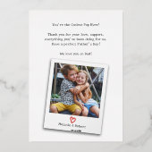 父の日の子供写真 かっこいいポップ史上最高のゴールド 箔シーズンカード (裏面)