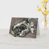 父の日の子猫カード カード (黄色い花)