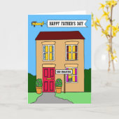 父の日の孤独を慰める漫画 カード (黄色い花)