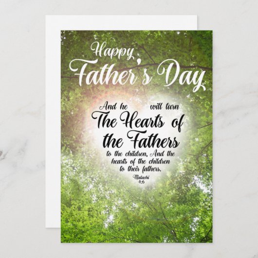 父の日の宗教的クリスチャン マラキ 4:6 シーズンカード (正面/裏面)