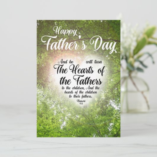 父の日の宗教的クリスチャン マラキ 4:6 シーズンカード (スタンド正面)