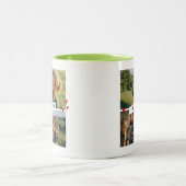 父の日の家族カスタム写真コラージュ愛パパ ツートーンマグカップ (中央)