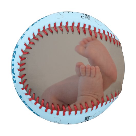 父の日の少年トリプレットブルー写真 野球ボール (裏面右)
