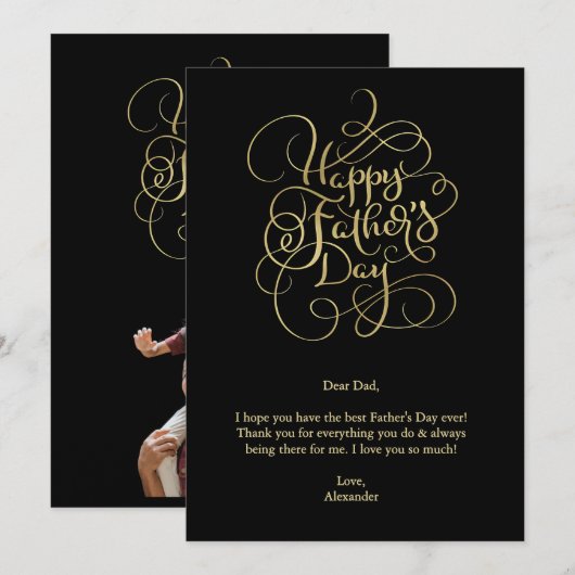 父の日の希望 招待状 (正面/裏面)