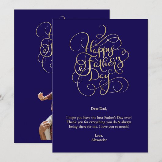 父の日の希望 招待状 (正面/裏面)