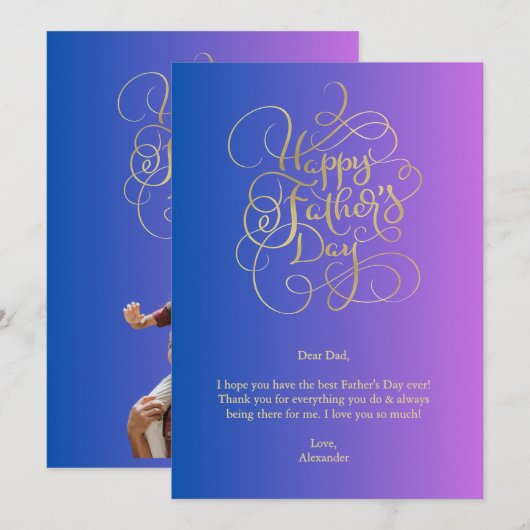 父の日の希望 招待状 (正面/裏面)