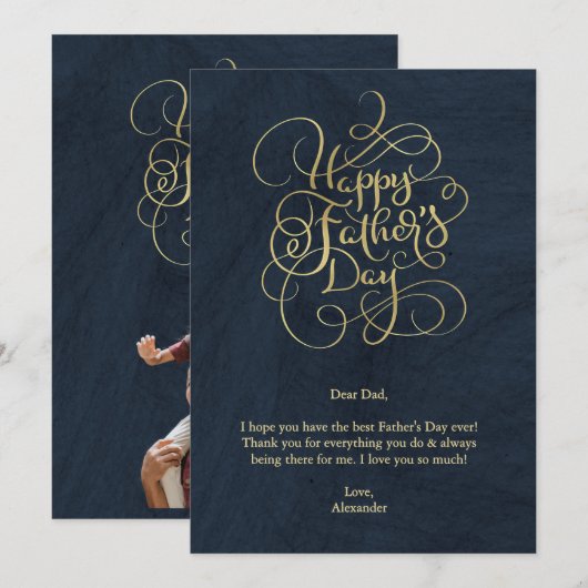父の日の希望 招待状 (正面/裏面)