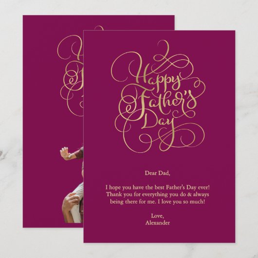 父の日の希望 招待状 (正面/裏面)