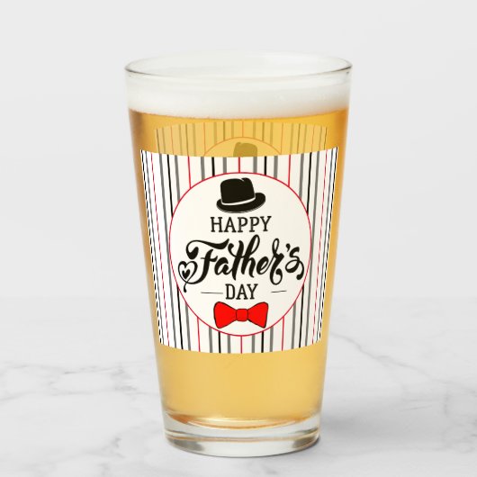 父の日の帽子とネクタイ タンブラーグラス (ドリンク正面)
