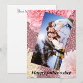 父の日の幸せなエレガントグリッターモダンフローラ シーズンカード (正面/裏面)