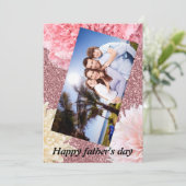 父の日の幸せなエレガントグリッターモダンフローラ シーズンカード (スタンド正面)