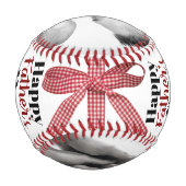 父の日の幸せなカスタムの写真 野球ボール (裏面)