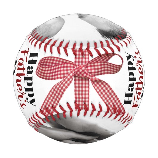 父の日の幸せなカスタムの写真 野球ボール (裏面)