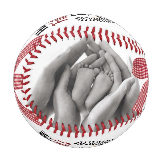 父の日の幸せなカスタムの写真 野球ボール (正面左)