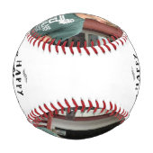 父の日の幸せなカスタムの写真 野球ボール (裏面)