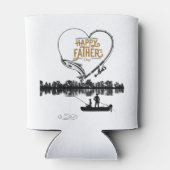 父の日の幸せな贈り物の父と子どもの魚釣り 缶クーラー (裏面)