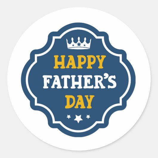 父の日の幸せな贈り物 ラウンドシール (正面)